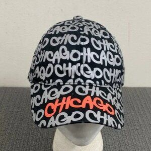 Robin Ruth Chicago Baseball Hat Womens Adjustable Black All Over Strapback Cap